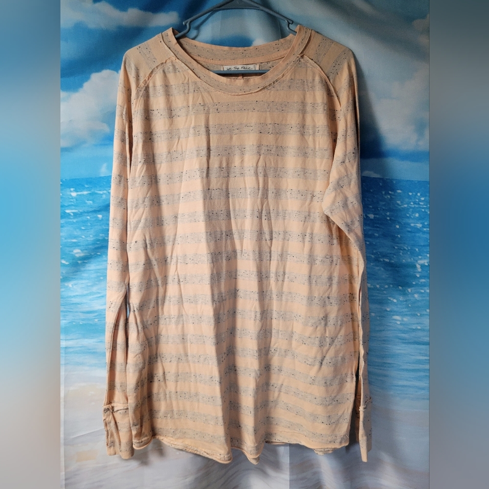 We The‎ Free Oversized Striped Long Sleeve Tshirt Women's Size Medium